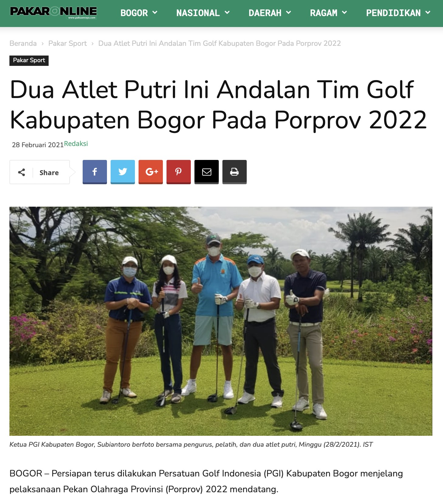 Artikel-Pakar Sport-Dua Atlet Putri Ini Andalan Tim Golf Kabupaten Bogor Pada Porprov 2022